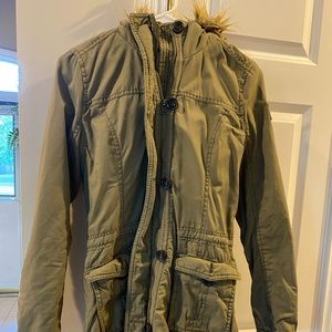 Olive green Abercrombie & Fitch parka
